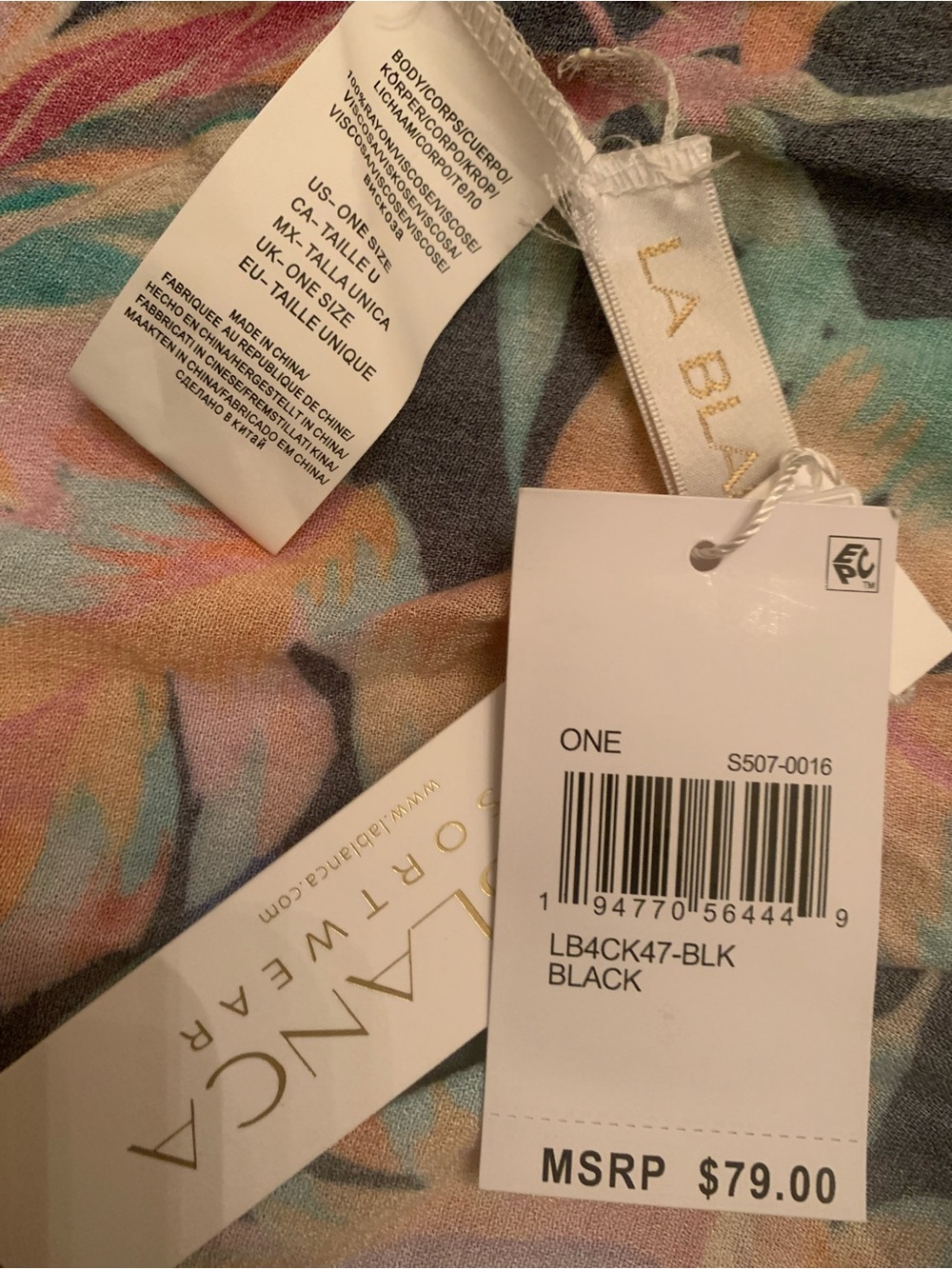NWT LA BLANCA Floral Tropical Wrap Beach Swim Skirt Cover-up - Picture 5 of 5